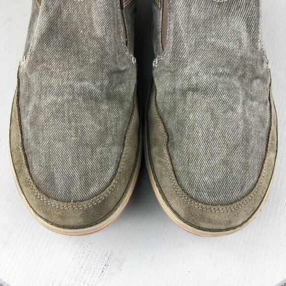 Skechers Men's Size 13 Landen Steller Grey Leather Textile Slip On Loafers 64355 - Picture 5 of 13